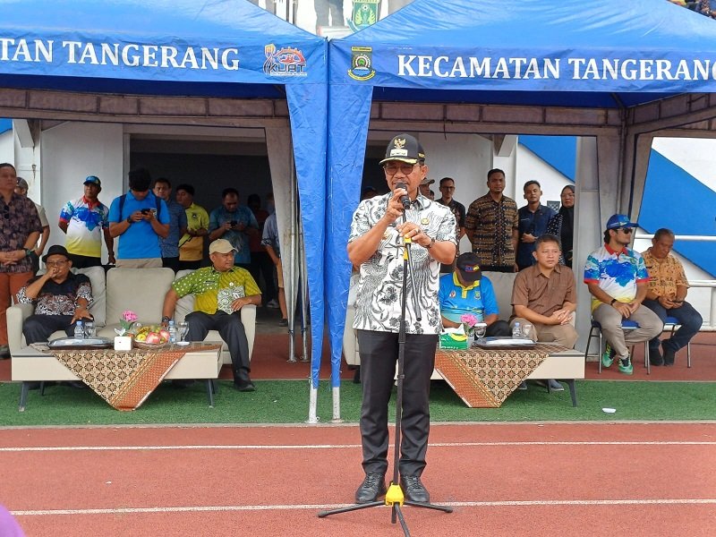 Wali Kota Tangerang menyampaikan dukungan serta memacu motivasi para atlet yang hadir untuk menjunjung tinggi sportivitas