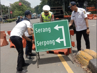 Pemkot Tangerang Pasang Rambu Mudik Lebaran 2026